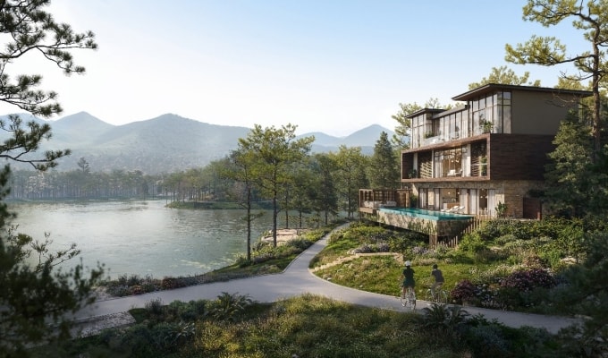 Lakeside Residences được phát triển trên 4 tầng địa hình thung lũng. Ảnh: BIM Land