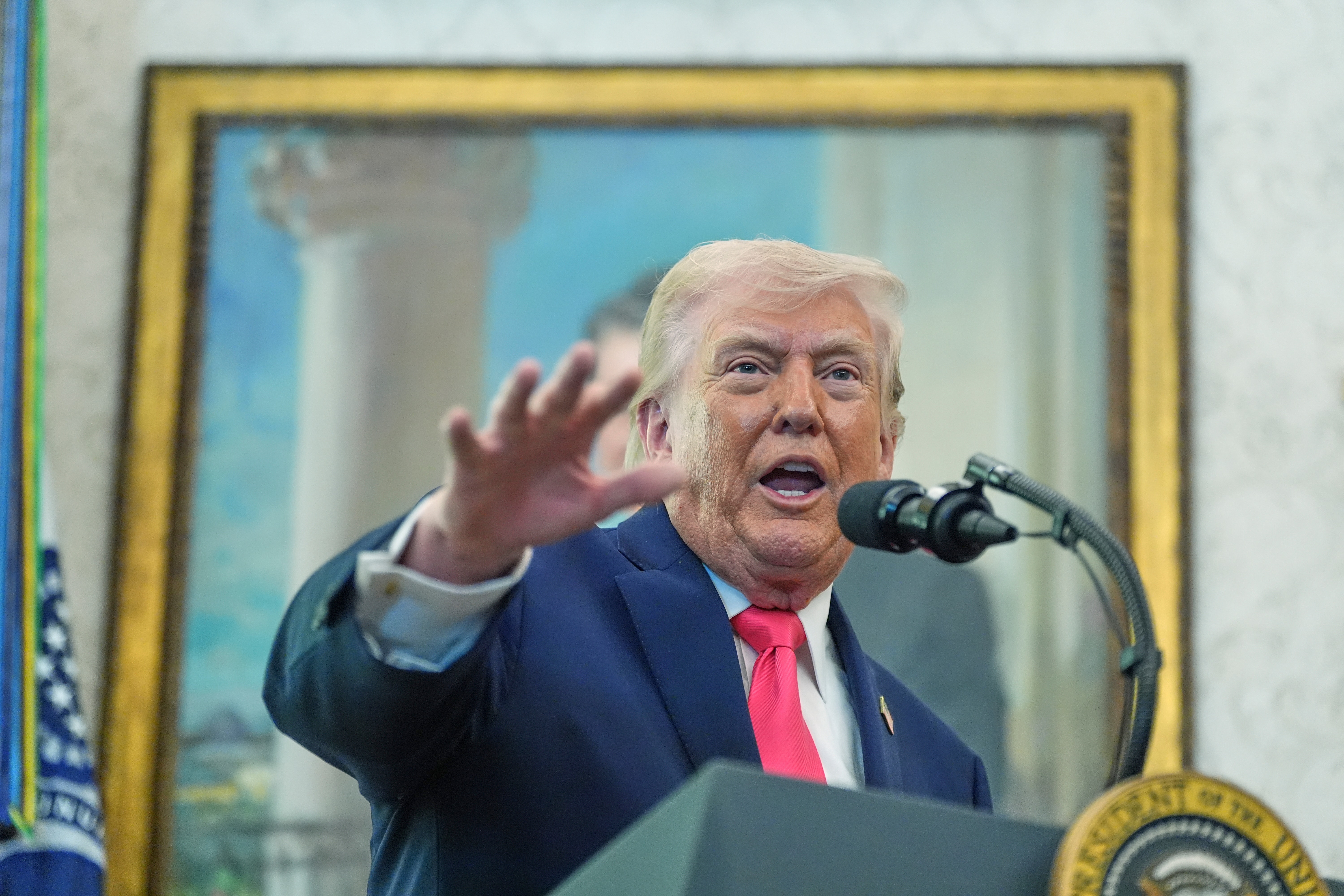 Tổng thống Mỹ Donald Trump phát biểu tại Nhà Trắng ngày 24/3/2026. (Ảnh: AP)