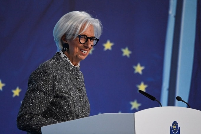 Christine Lagarde tại trụ sở của ECB ở Frankfurt (Đức) hôm 19/3. Ảnh: Reuters