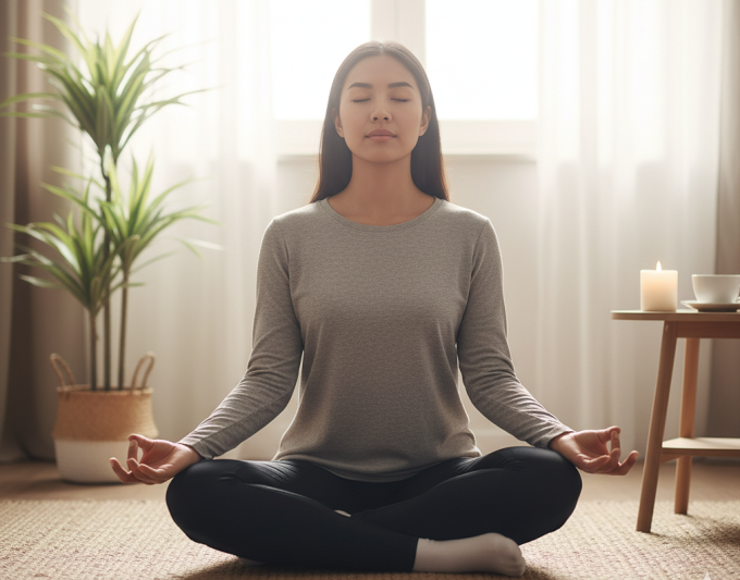 Dành 30-60 mỗi ngày để thiền có lợi cho sức khỏe tinh thần. Ảnh được tạo bởi AI