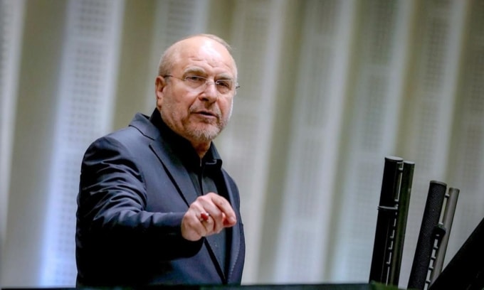Chủ tịch Quốc hội Iran Mohammad Bagher Ghalibaf phát biểu tại thủ đô Tehran hồi năm 2024. Ảnh: Chính phủ Iran