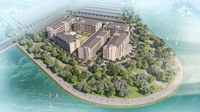 Phối cảnh nhà ở xã hội ở xã Chân Mây - Lăng Cô. Ảnh: Kim Long