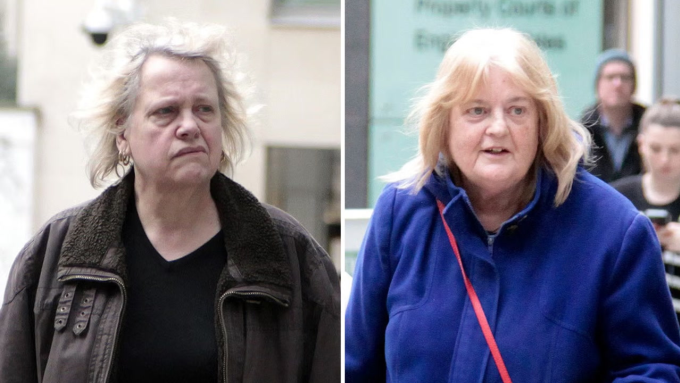 Bà Kirsten McGowan (trái) và bà Marie Potter bên ngoài tòa án. Ảnh: Champion News