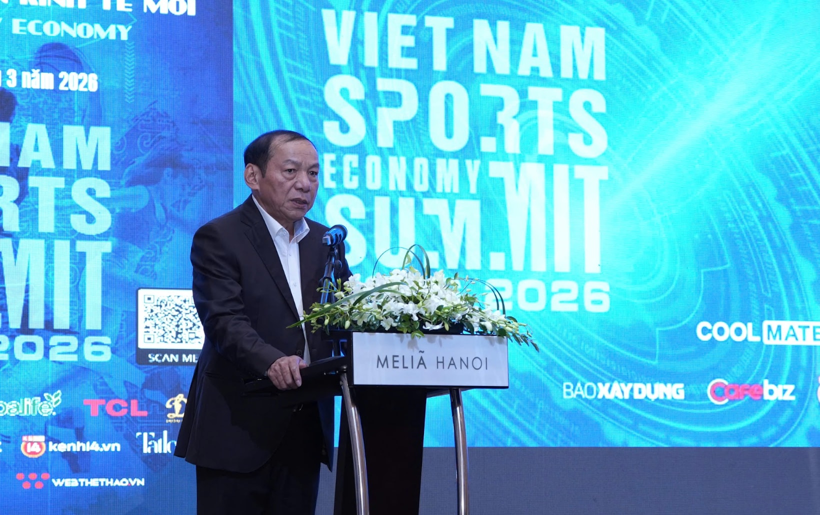 Bộ trưởng Bộ Văn hóá Thế thao và Du lịch Việt Nam, ông Nguyễn Văn Hùng phát biểu khai mạc Diễn đàn Kinh tế Thể thao Việt Nam 2026.