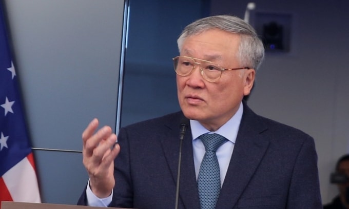 Phó thủ tướng thường trực Nguyễn Hòa Bình phát biểu tại tọa đàm, ngày 23/3 ở New York (Mỹ). Ảnh: VGP