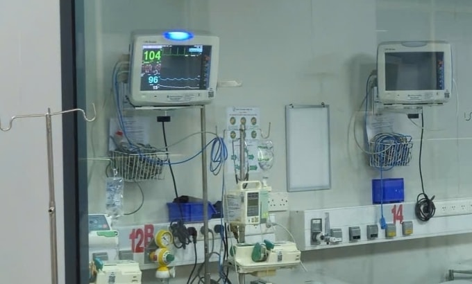 Phòng cách ly điều trị bệnh nhân nhiễm não mô cầu tại Bệnh viện Bệnh Nhiệt đới TP HCM. Ảnh: Bệnh viện cung cấp