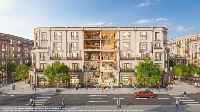 Phối cảnh các căn thương mại tại phân khu. Ảnh: Vinhomes