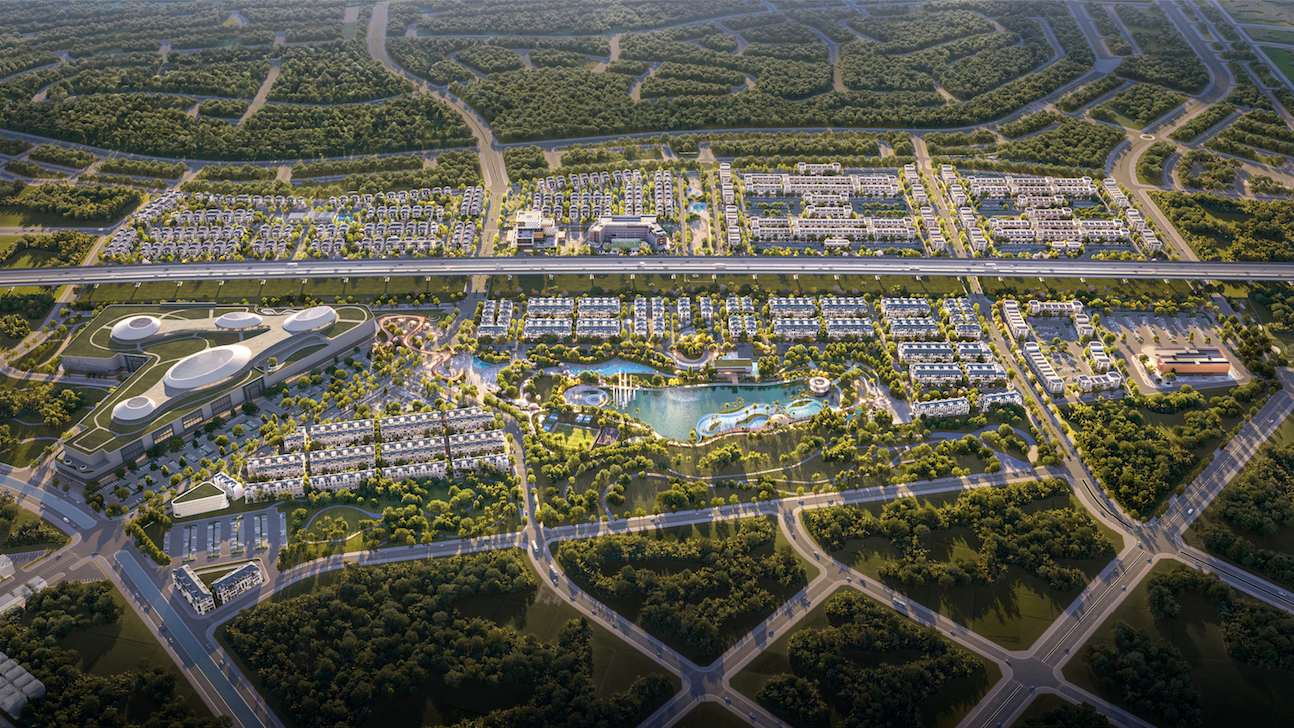 Phối cảnh tổng thể của Thanh Phú Centre Point với định hướng phát triển thành đô thị giao thương tại cửa ngõ Tây TP.HCM. (Nguồn ảnh: BIM Group)