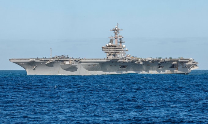 Tàu sân bay USS George H.W. Bush tại Đại Tây Dương tháng 10/2025. Ảnh: US Navy