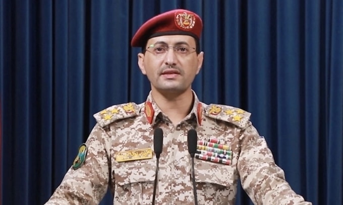 Yahya Saree, phát ngôn viên lực lượng Houthi ở Yemen. Ảnh: AFP