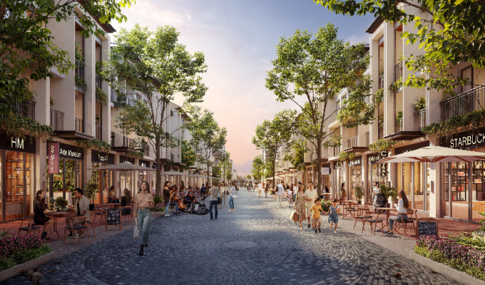 Khu vực thương mại được quy hoạch nhằm tạo dòng người và hình thành nhịp giao thương tại dự án. Ảnh: BIM Land