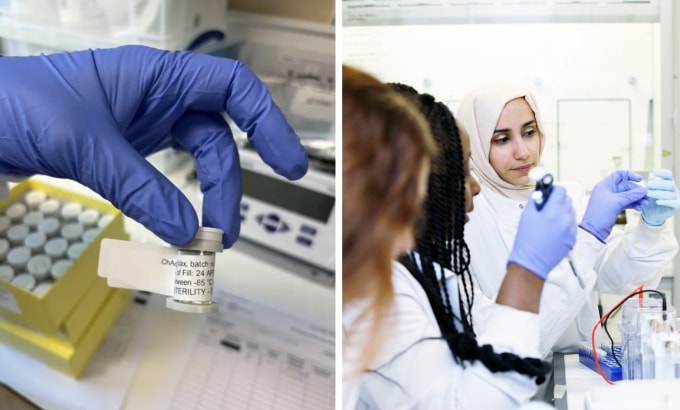 Bào chế vaccine ung thư phổi trong phòng thí nghiệm. Ảnh: Cancer Research UK