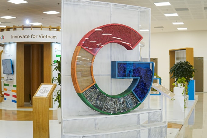 Logo Google tại một sự kiện về đổi mới sáng tạo ởở Hà Nội, tháng 10/2024. Ảnh: Lưu Quý