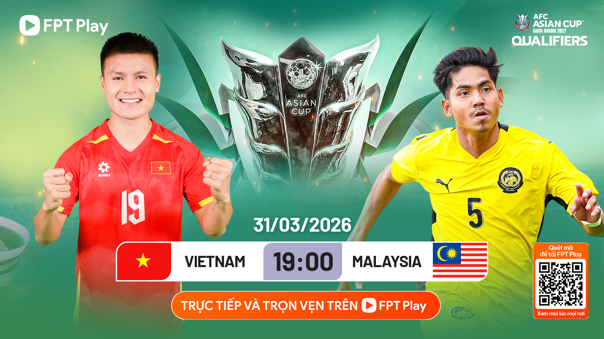 Đội tuyển Việt Nam đấu với Malaysia ở trận cuối của vòng loại Asian Cup 2027.