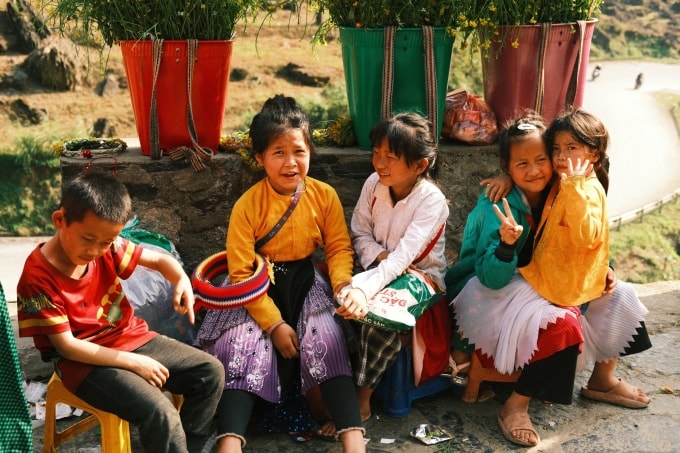 Trẻ em ở dốc Thẩm Mã vào tháng 2. Ảnh: NVCC