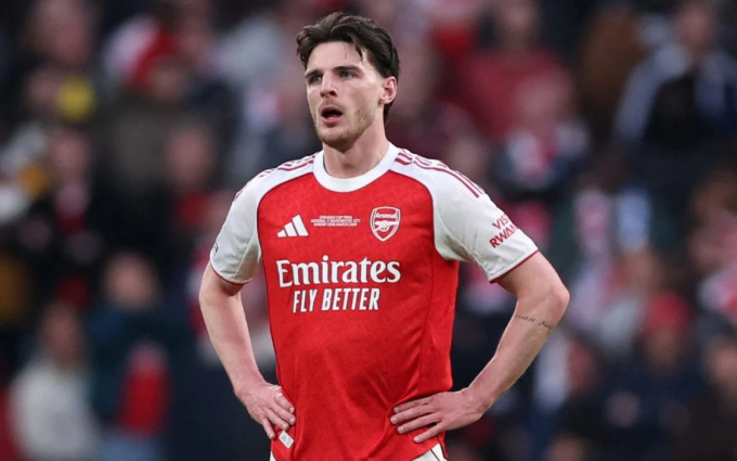 Tiền vệ Declan Rice trong màu áo Arsenal mùa 2025-2026. Ảnh: Reuters