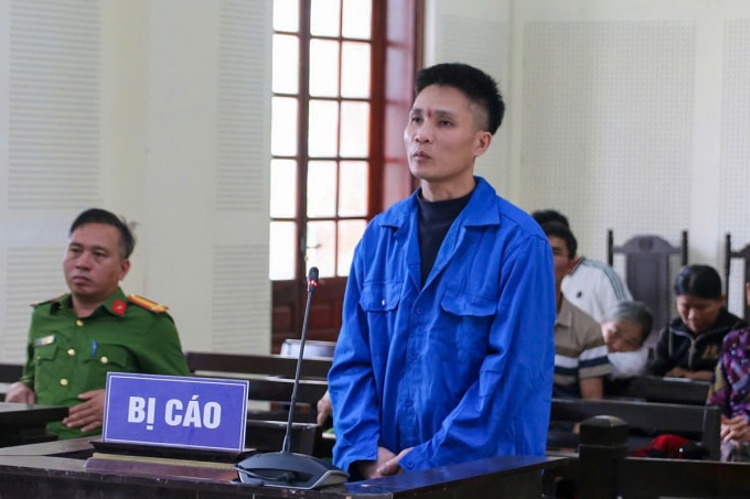 Bị cáo Cường tại phiên xử hôm 23/3. Ảnh: Hùng Lê