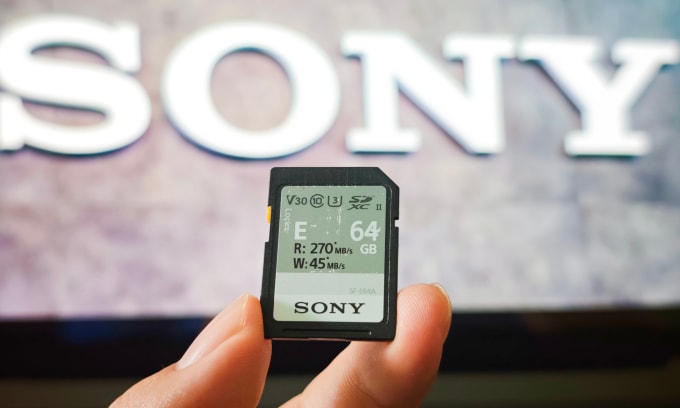 Một mẫu thẻ nhớ của Sony. Ảnh: Bảo Lâm