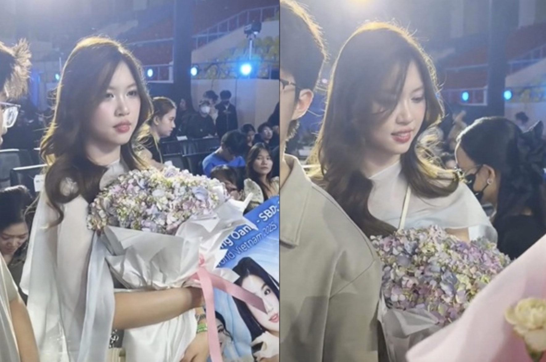 Chị gái sinh đôi của Phương Oanh xuất hiện tại đêm chung kết.