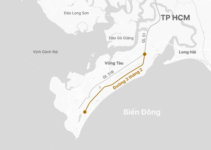 Hướng tuyến đường 3 Tháng 2. Đồ họa: Hoàng Thanh