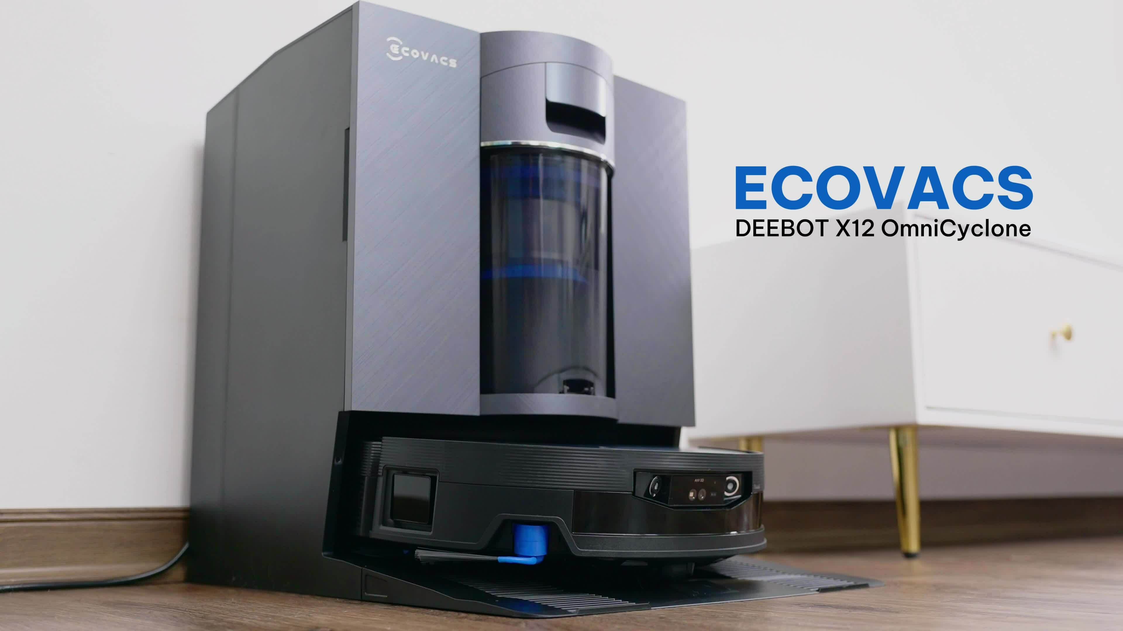 Ecovacs X12 OmniCyclone - Robot đầu tiên tự phun nước vào vết bẩn để làm sạch