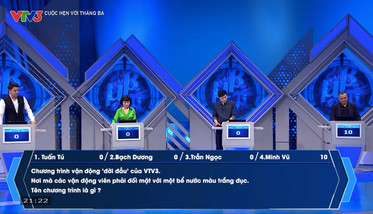 Các MC lần lượt trả lời đúng các câu hỏi liên quan đến các chương trình nổi tiếng trên VTV3.
