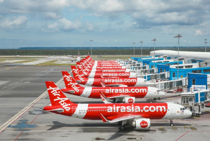Các máy bay của hãng Air Asia, một hãng hàng không giá rẻ của Malaysia. Ảnh: Newsroom