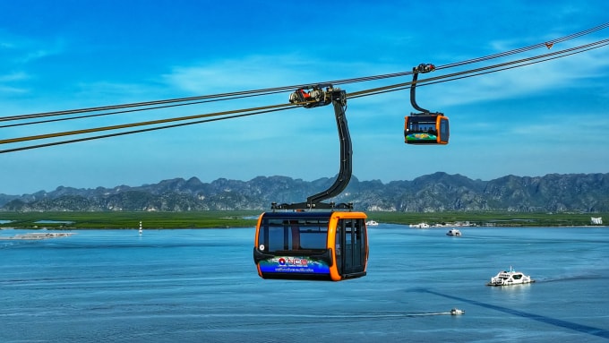 Tuyến cáp treo Cát Hải - Phù Long. Ảnh: Sun Group