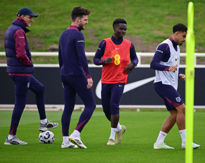 Declan Rice, Bukayo Saka (giữa) cùng rút khỏi tuyển Anh, không tham dự trận giao hữu với Nhật Bản ngày 31/3. Ảnh: Shutterstock