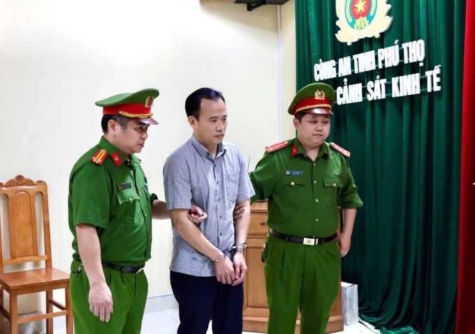 Công an khởi tố Nguyễn Lâm Tới, thời điểm phạm tội là Hạt trưởng kiểm lâm thành phố Phúc Yên, nay là Hạt trưởng kiểm lâm Lập Thạch. Ảnh: Công an cung cấp
