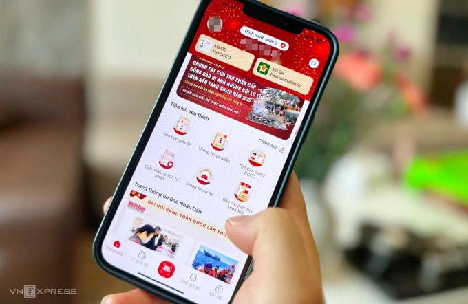 Giao diện ứng dụng VNeID. Ảnh: Phạm Dự