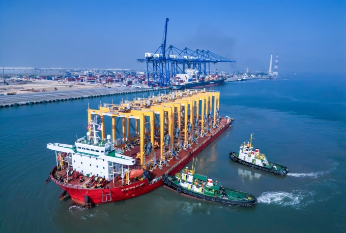 Cụm cảng Lạch Huyện, Hải Phòng, ngày 20/1. Ảnh: Lê Tân