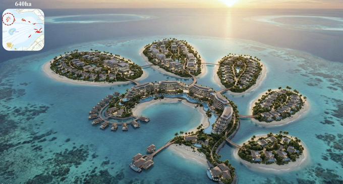 Ý tưởng lấn biển do đơn vị tư vấn đưa ra với diện tích 640 ha.