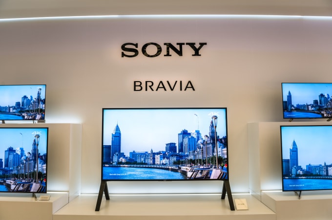 Một số mẫy TV Bravia của Sony tại triển lãm AWE 2018 ở Thượng Hải vào tháng 3/2018. Ảnh: Reuters
