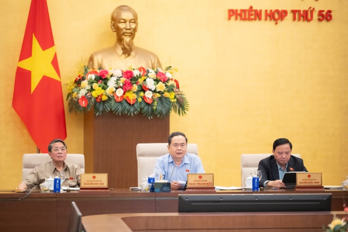 Chủ tịch Quốc hội Trần Thanh Mẫn phát biểu tại phiên họp. Ảnh: Hoàng Phong