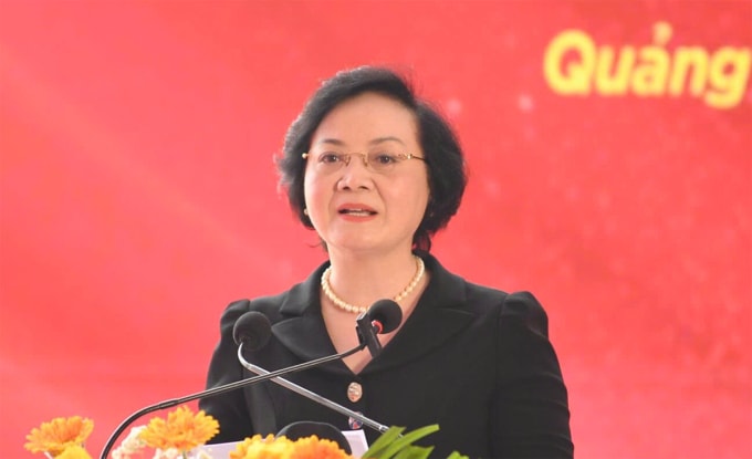 Phó thủ tướng Phạm Thị Thanh Trà phát biểu sáng 2/4. Ảnh: Đắc Thành