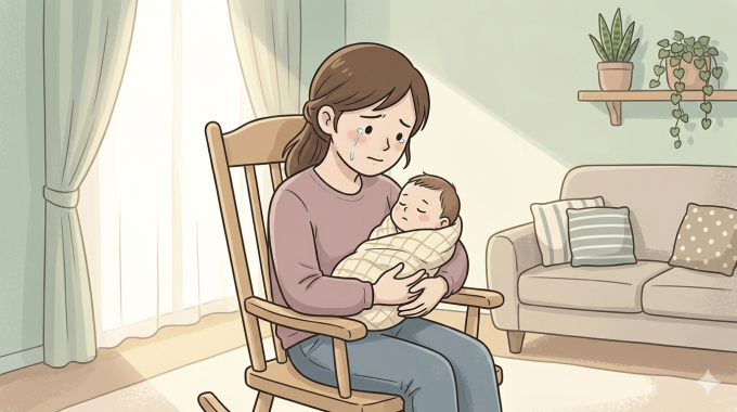 Chồng bỏ mặc con 3 tháng sốt cao, vợ chưa có gì ăn, đội mưa đi nhậu