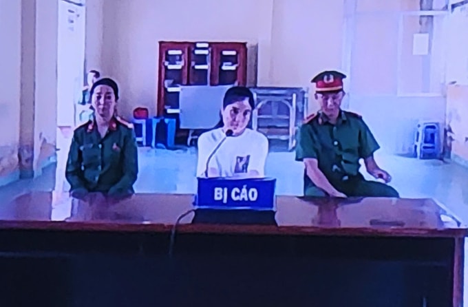 Nguyễn Thu Trang bị xét xử trực tuyến. Ảnh: Nam An