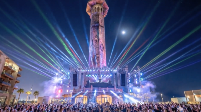 Sân khấu nightlife khổng lồ tại VUI-Fest Ha Long. Ảnh: Sun Group