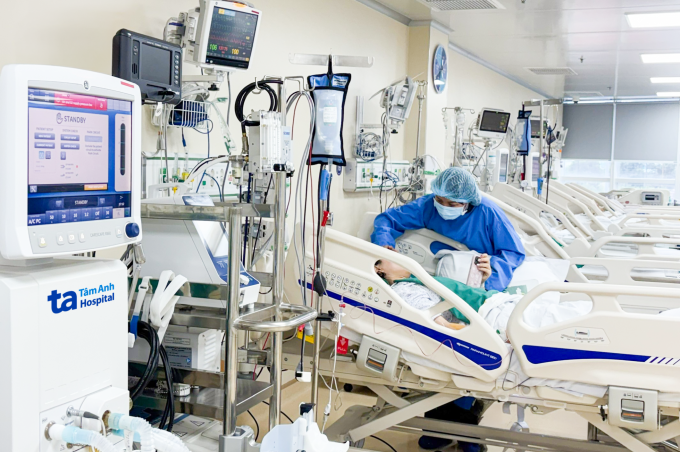Bệnh nhân được chăm sóc tích cực tại khoa ICU. Ảnh: Bệnh viện Đa khoa Tâm Anh