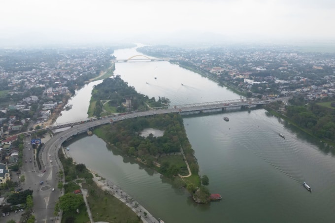 Cồn Dã Viên nằm trên sông Hương sẽ có khu văn hóa phức hợp. Ảnh: Võ Thạnh