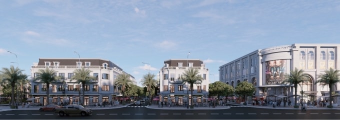 Phối cảnh shophouse tại dự án. Ảnh: Enterland