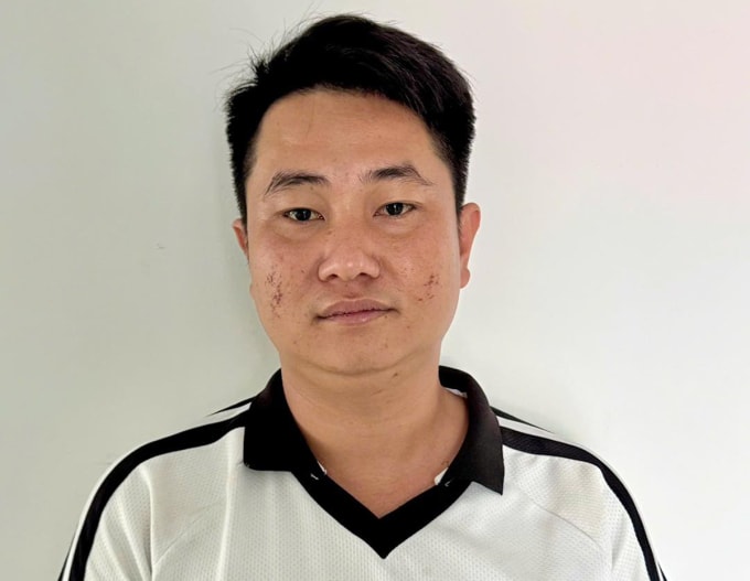 Nguyễn Văn Hiếu tại cơ quan điều tra. Ảnh: Công an TP HCM