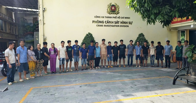 24 người bị bắt. Ảnh: Công an TP HCM
