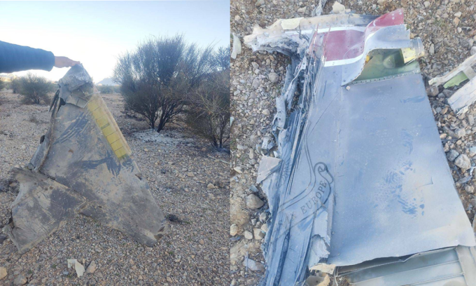 Các mảnh vỡ được cho là của tiêm kích F-15E bị Iran bắn rơi hôm 3/4. Ảnh: PressTV