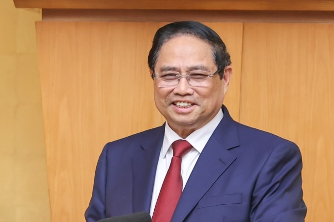 Thủ tướng Phạm Minh Chính phát biểu tại phiên họp Chính phủ thường kỳ và hội nghị trực tuyến Chính phủ với địa phương, sáng 4/4. Ảnh: Nhật Bắc