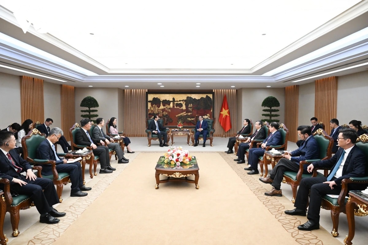 Toàn cảnh buổi tiếp Đại sứ Trung Quốc tại Việt Nam Hà Vĩ.