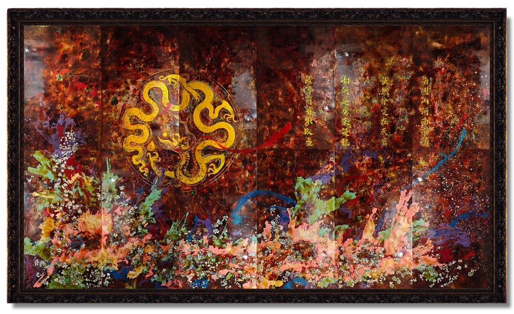 Tác phẩm tranh sơn mài khổ lớn của Lê Hữu Hiếu bày tại Venice Biennale lần thứ 61.