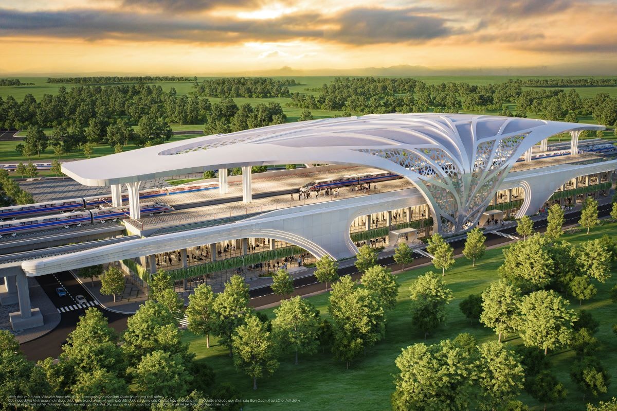 Tuyến đường sắt tốc độ cao Cần Giờ - Bến Thành nằm trong nội khu Vinhomes Green Paradise, kết nối trung tâm TP.HCM chỉ 13 phút