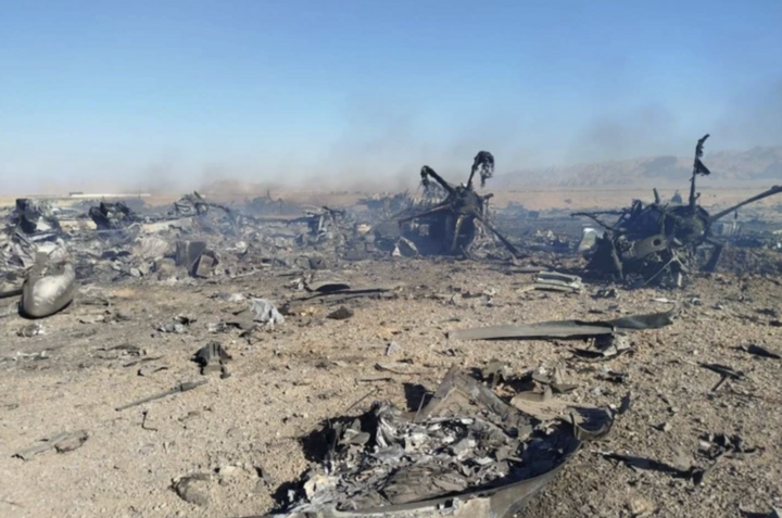 Hình ảnh được cho là hiện trường máy bay Mỹ bị phá huỷ.